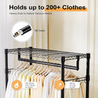Heavy Duty Rolling Garment Rack 3 Tiers Adjustable