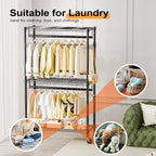 Heavy Duty Rolling Garment Rack 3 Tiers Adjustable
