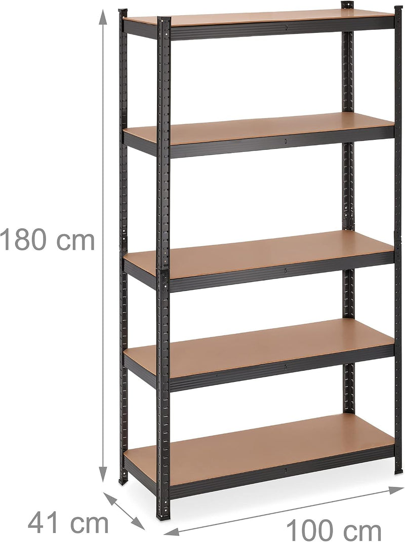 Heavy Duty Shelving 5 Shelves 180x100x41CM (Set of 2)