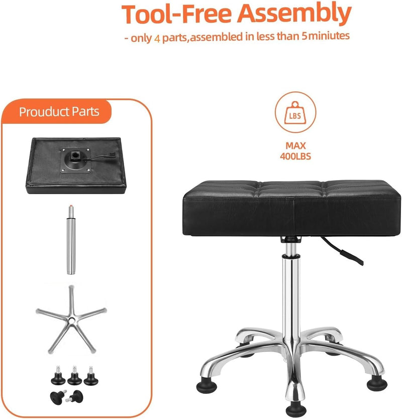 Heavy Duty Stools with Bell Glides: Backless Height