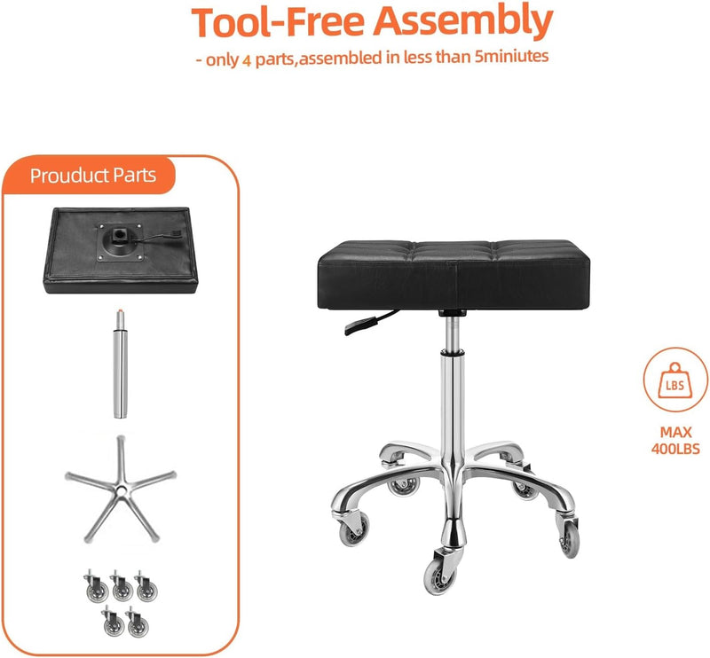 Heavy Duty Stools with Bell Glides: Backless Height