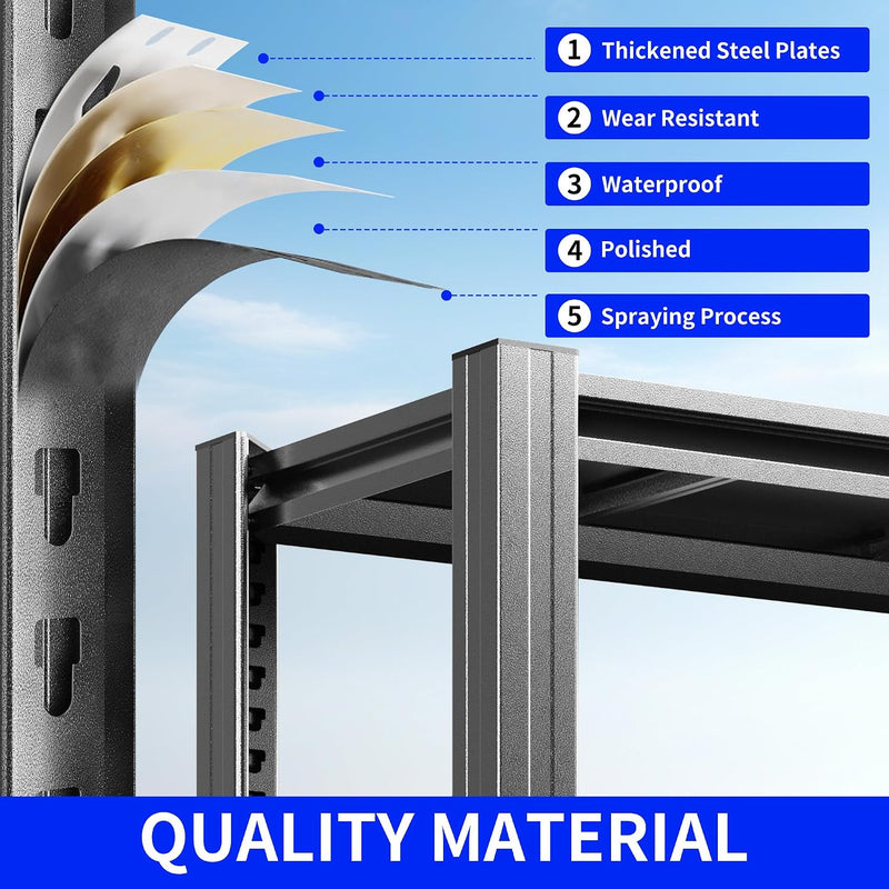 Heavy Load Storage Shelf Garage 5 Levels Adjustable