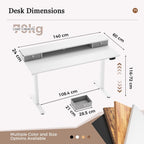 Electric Height Adjustable Desk with 2 Fabric Drawers