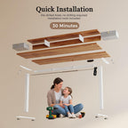 Electric Height Adjustable Desk with 2 Fabric Drawers