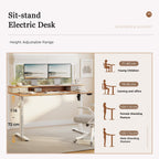 Electric Height Adjustable Desk with 2 Fabric Drawers