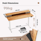 Electric Height Adjustable Desk with 2 Fabric Drawers