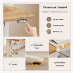 Electric Height Adjustable Desk with 2 Fabric Drawers