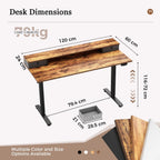 Electric Height Adjustable Desk with 2 Fabric Drawers