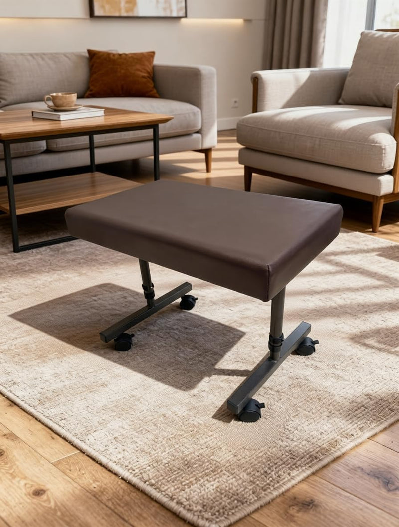 Height Adjustable Leg Rest Stool with Castors Feet