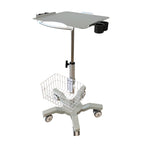 Height Adjustable Medical Cart with Basket Lockable Wheels