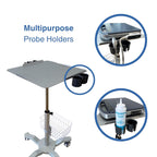 Height Adjustable Medical Cart with Basket Lockable Wheels