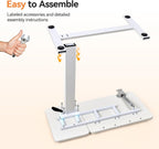 Height Adjustable Overbed Table with Wheels 80cmx40CM Rolling
