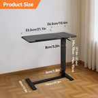 Height Adjustable Overbed Table with Wheels 80cmx40CM Rolling