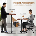 Height Adjustable Overbed Table with Wheels 80cmx40CM Rolling