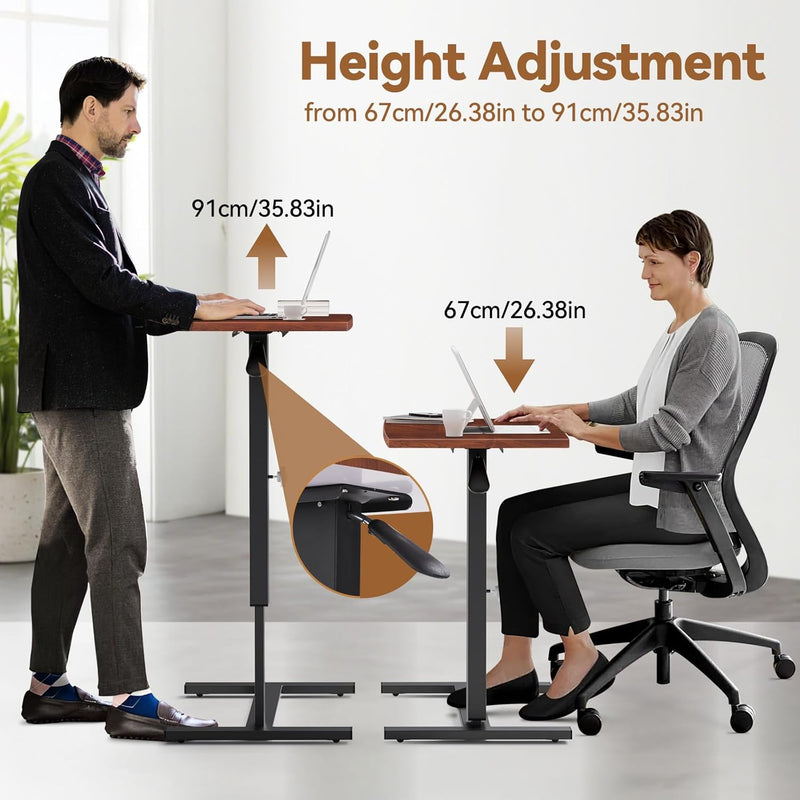 Height Adjustable Overbed Table with Wheels 80cmx40CM Rolling