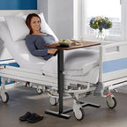 Height Adjustable Overbed Table with Wheels 80cmx40CM Rolling