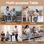 Height Adjustable Overbed Table with Wheels 80cmx40CM Rolling