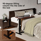 Height Adjustable Overbed Table with Wheels 80cmx40CM Rolling