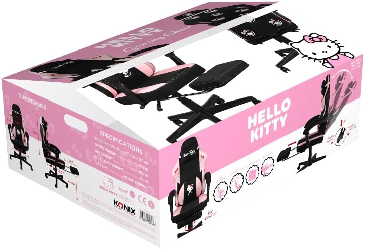 Hello Kitty Gaming Office Chair Seat Tilt Fabric