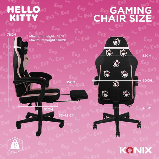 Hello Kitty Gaming Office Chair Seat Tilt Fabric
