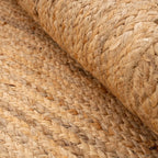 Herringbone Cotton Border Jute Area Rug Soft Woven