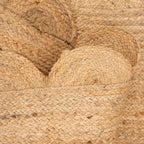 Herringbone Cotton Border Jute Area Rug Soft Woven