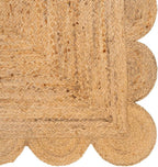 Herringbone Cotton Border Jute Area Rug Soft Woven