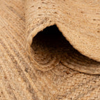 Herringbone Cotton Border Jute Area Rug Soft Woven