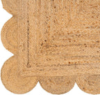 Herringbone Cotton Border Jute Area Rug Soft Woven
