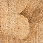 Herringbone Cotton Border Jute Area Rug Soft Woven