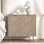 Herringbone Sideboard Buffet Storage Cabinet Kitchen Cupboard