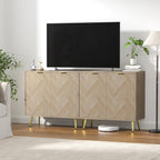 Herringbone Sideboard Buffet Storage Cabinet Kitchen Cupboard