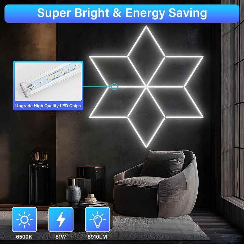 Hexagon LED Celing Lights Super Bright 8910lm Hex