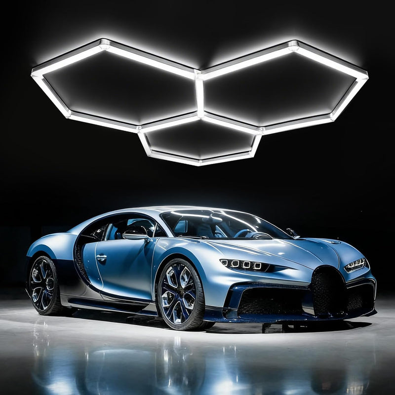 Hexagon LED Garage Ceiling Light 3 Hex 128W
