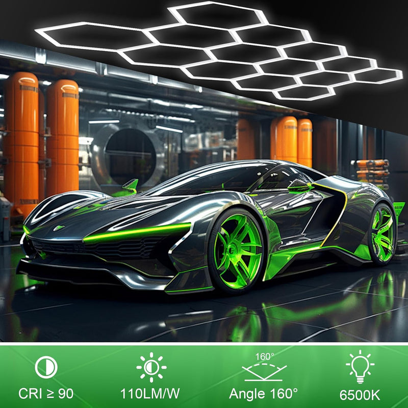 Hexagon LED Garage Ceiling Light 3 Hex 128W