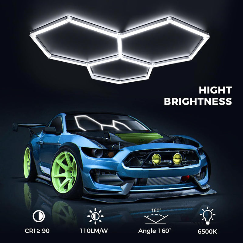 Hexagon LED Garage Ceiling Light 3 Hex 128W
