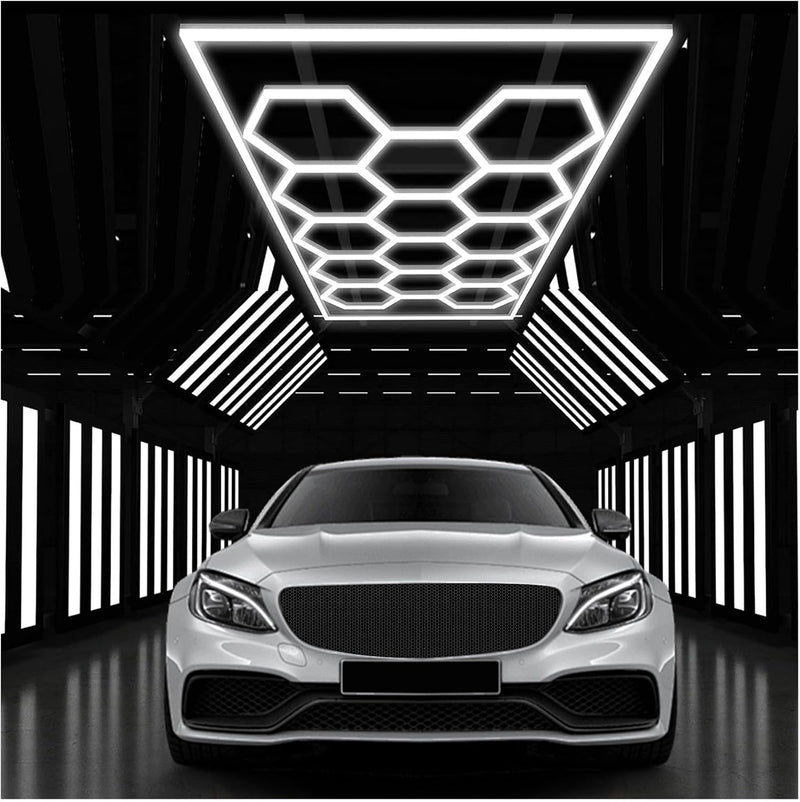 Hexagon LED Garage Ceiling Light 3 Hex 128W