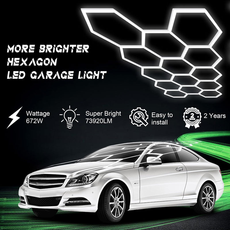 Hexagon LED Garage Ceiling Light 3 Hex 128W