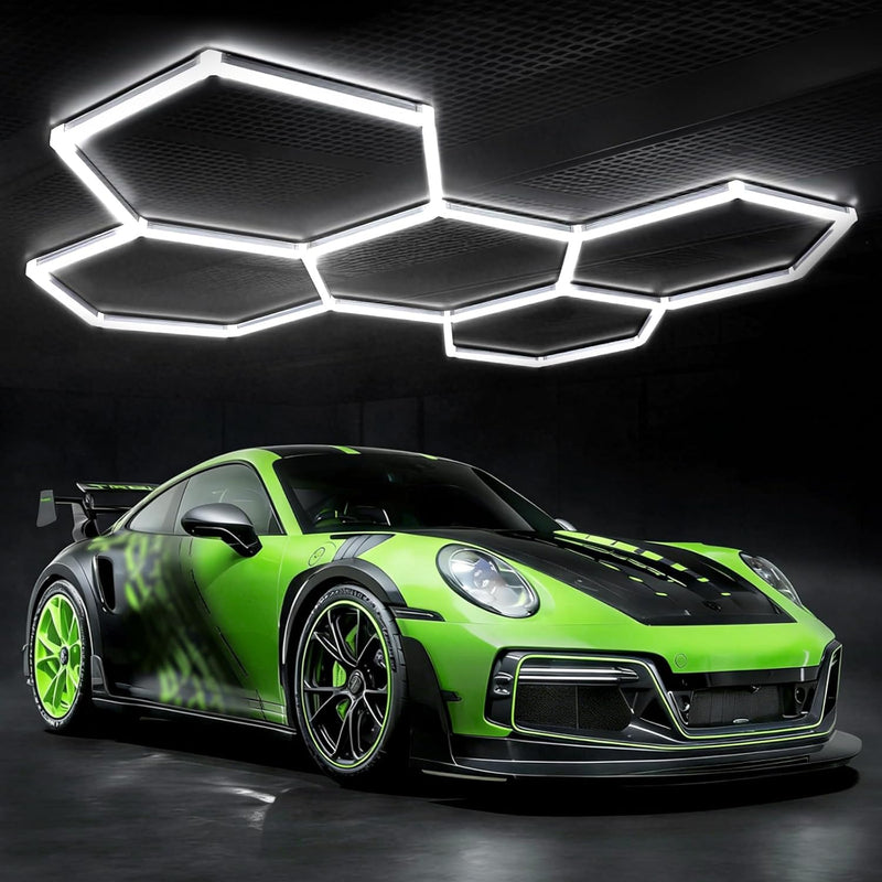 Hexagon LED Garage Ceiling Light 3 Hex 128W