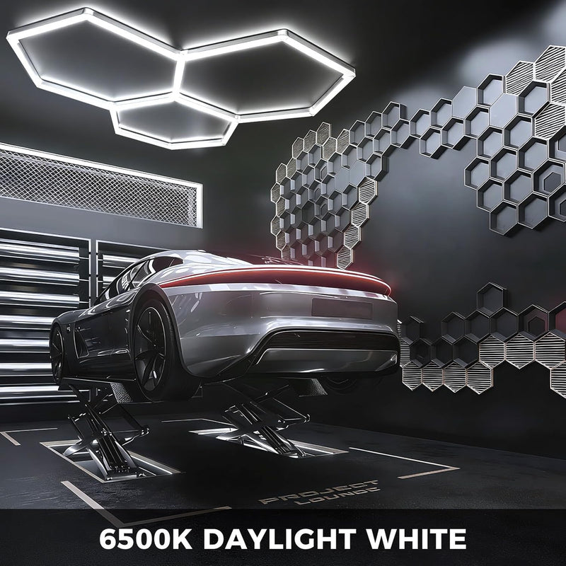 Hexagon LED Garage Ceiling Light 3 Hex 128W