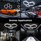 Hexagon LED Garage Ceiling Light 3 Hex 128W