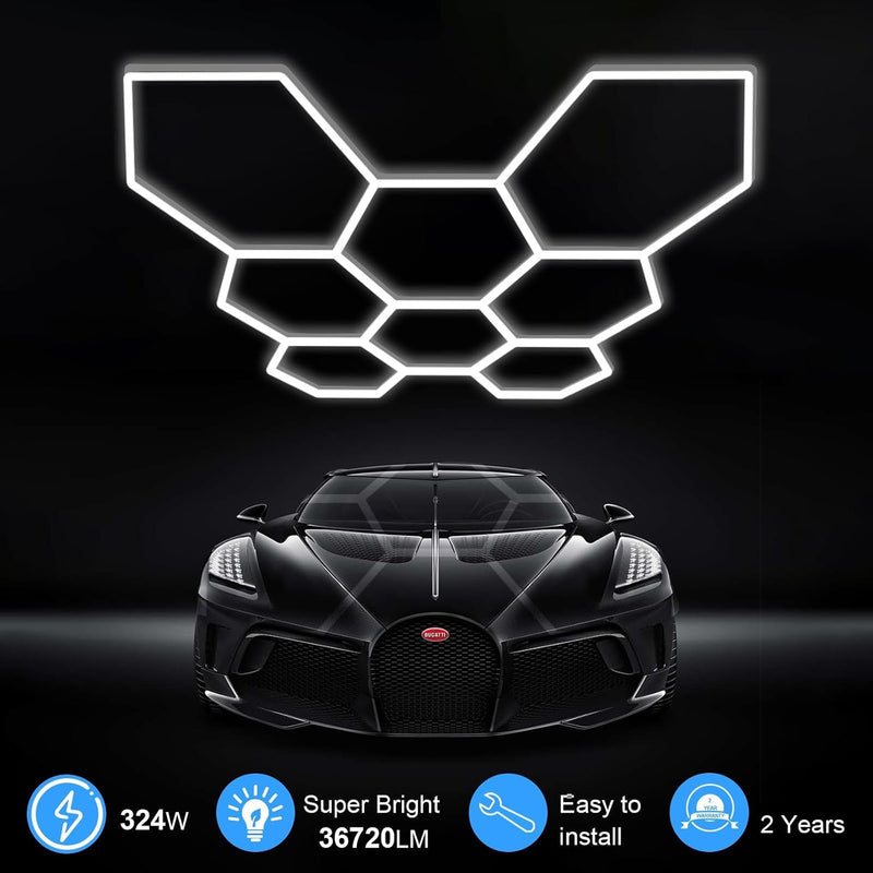 Hexagon LED Garage Lights Honeycomb Ceiling Light 456W