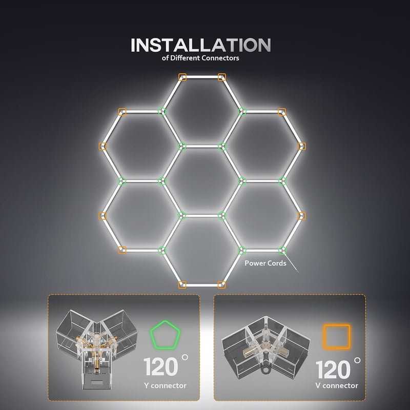 Hexagon LED Garage Lights Honeycomb Ceiling Light 456W