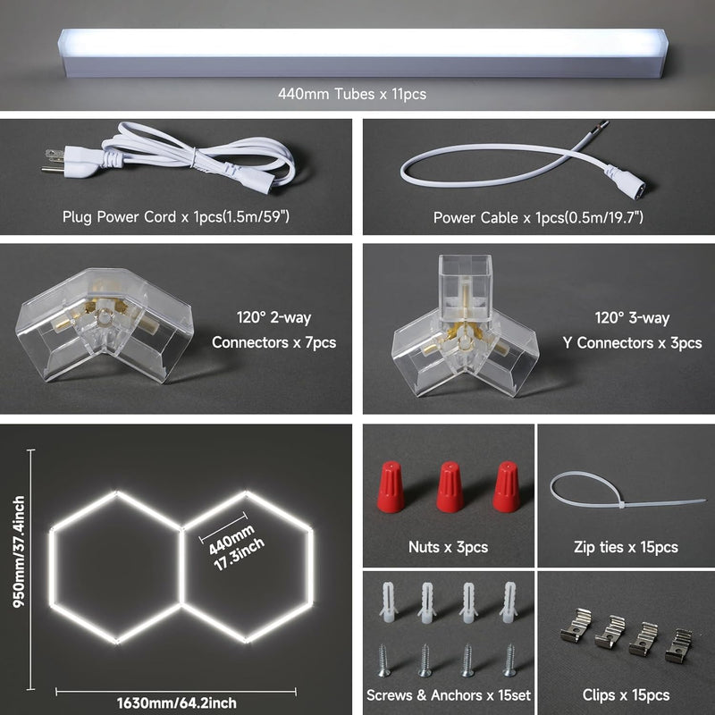 Hexagon LED Garage Lights Honeycomb Ceiling Light 456W