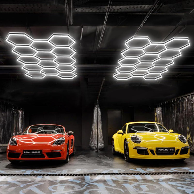 Hexagon LED Garage Lights Honeycomb Ceiling Light 456W