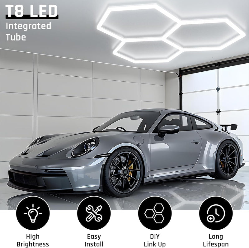 Hexagon LED Garage Lights Honeycomb Ceiling Light 456W