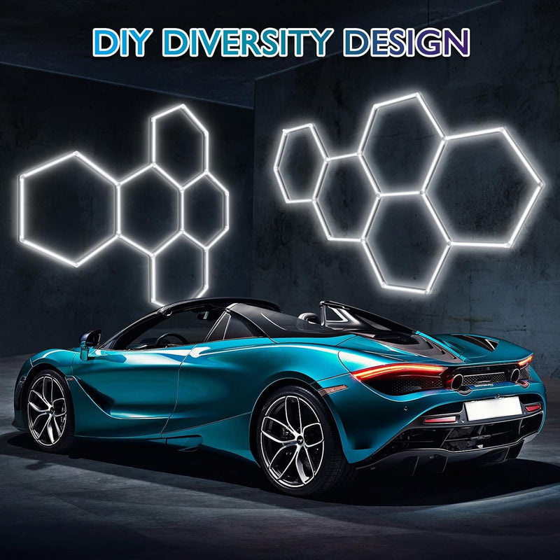 Hexagon LED Garage Lights Honeycomb Ceiling Light 456W