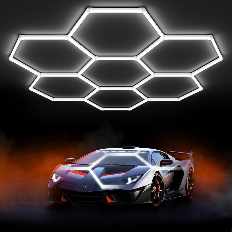 Hexagon LED Garage Lights Honeycomb Ceiling Light 456W