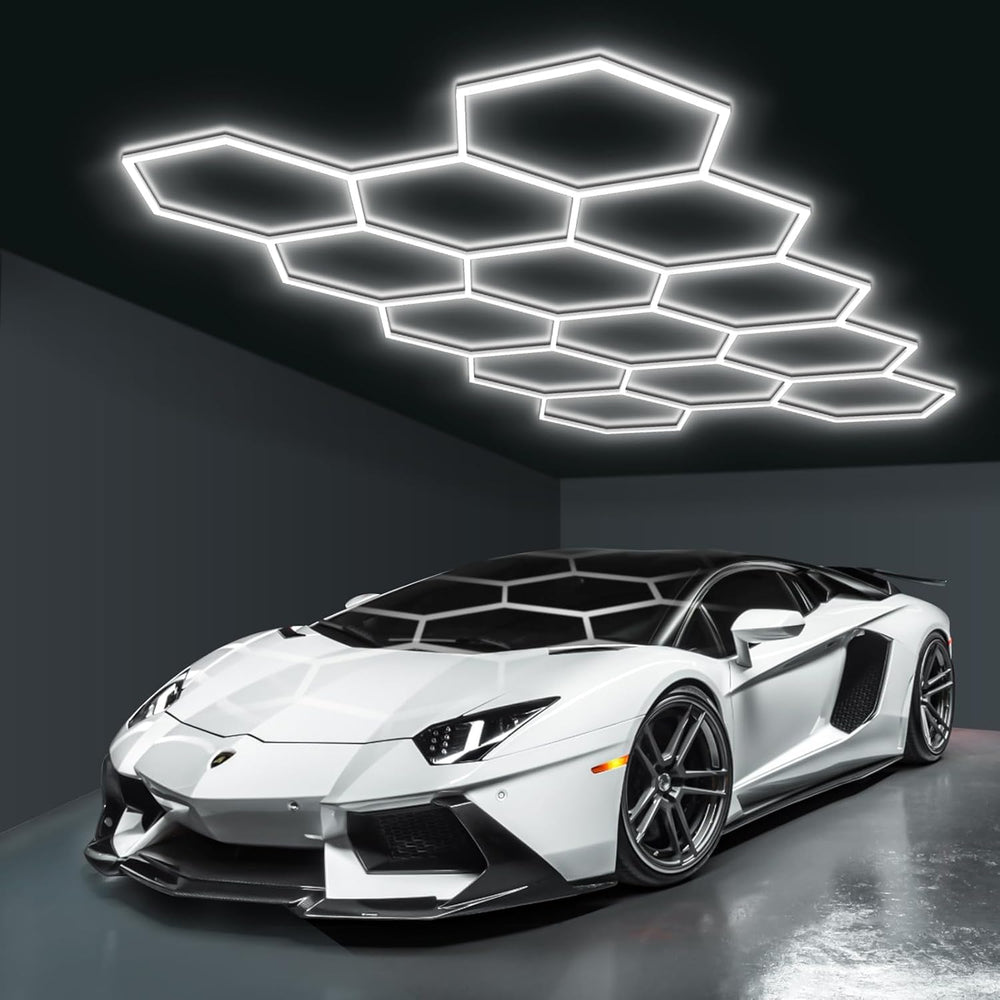 Hexagon LED Garage Lights Honeycomb Ceiling Light 456W