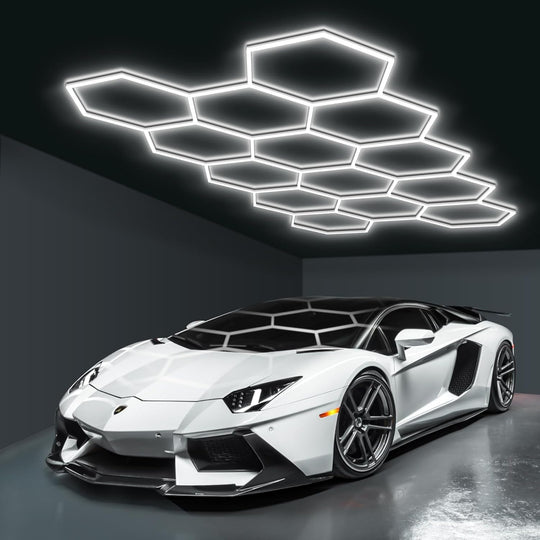 Hexagon LED Garage Lights Honeycomb Ceiling Light 456W